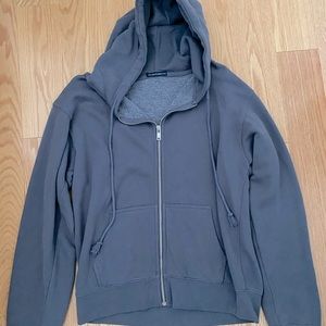 Brandy Melville Christy Hoodie Zip Up blue/grey